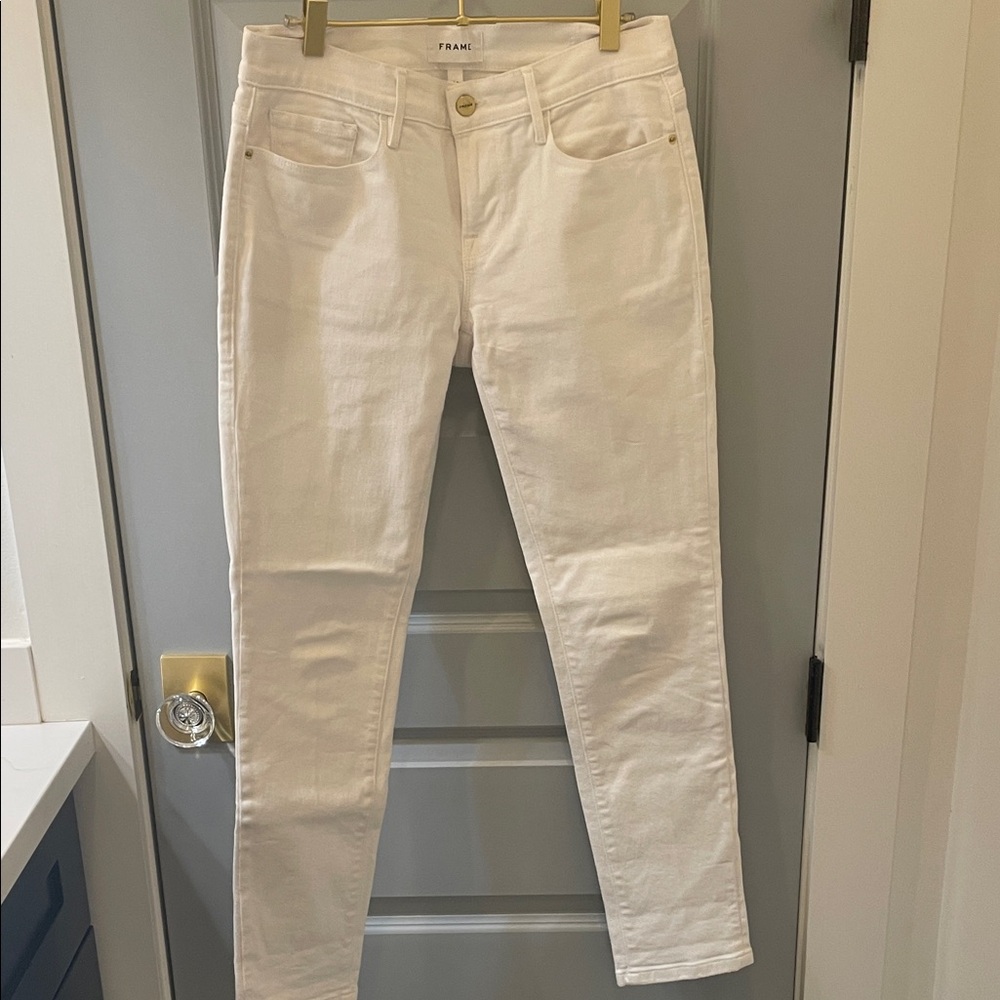 Frame Denim Women's Cream Straight Leg Jeans